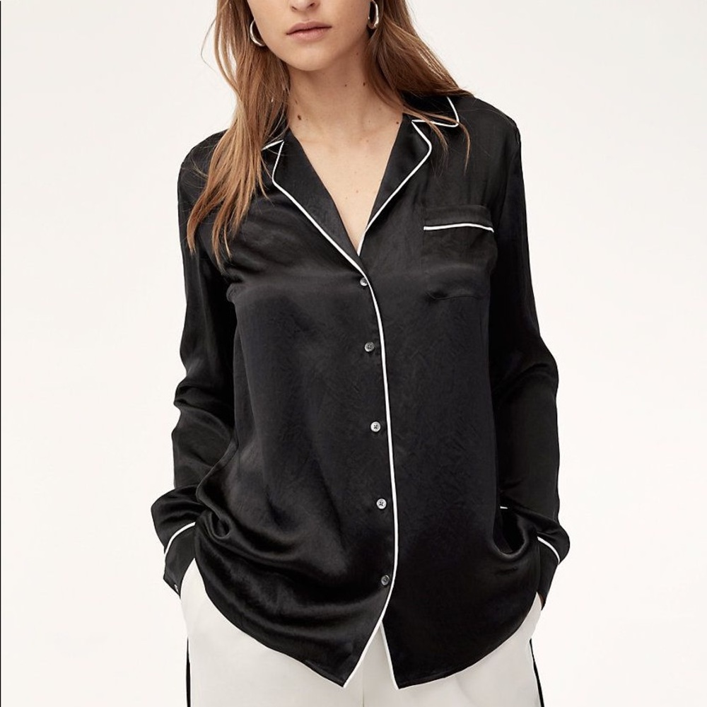 Aritzia Babaton silky button-up blouse